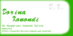 dorina komondi business card
